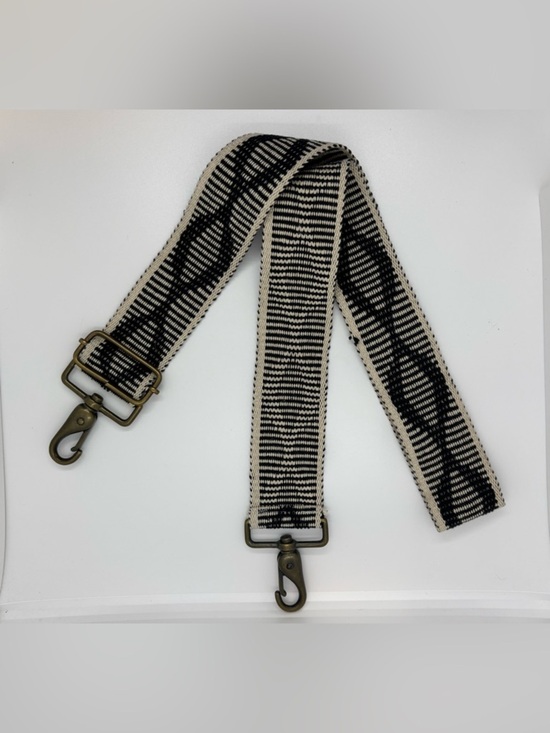 Trades Of Hope Handbags - Boho Fair Trade Artisan Trades of Hope Black & Cream Woven Adjustable Bag Strap